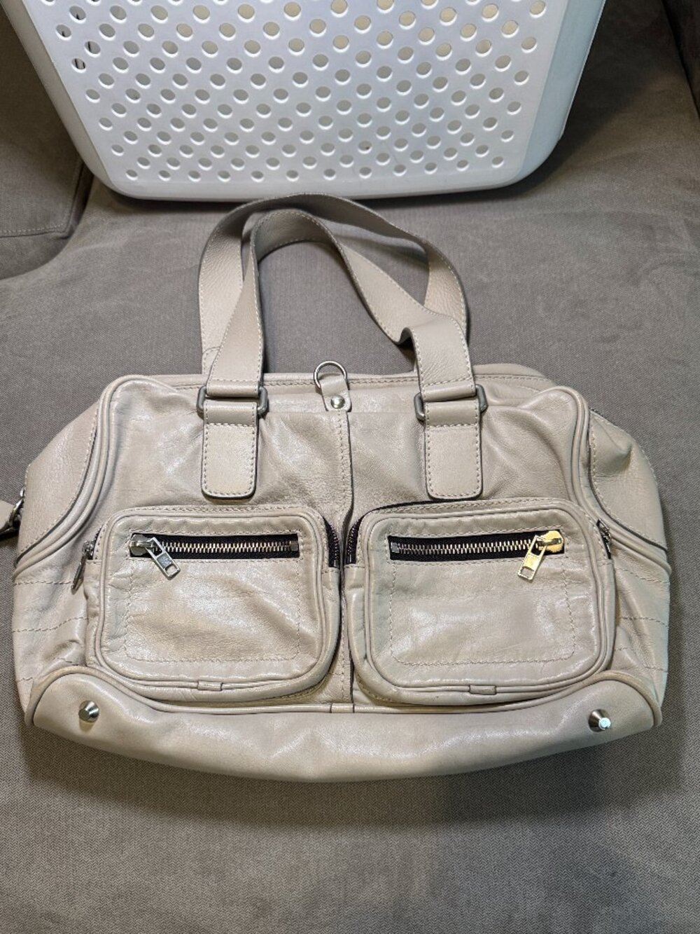 Vintage Chloe Betty Leather Tote Bag Zip Pockets Both Sides